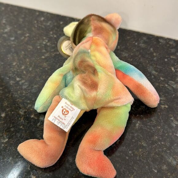 Ty Beanie Baby Peace Bear 1996 Tie Dye Original 4053 OLD Style Tag Rare - Picture 6 of 9